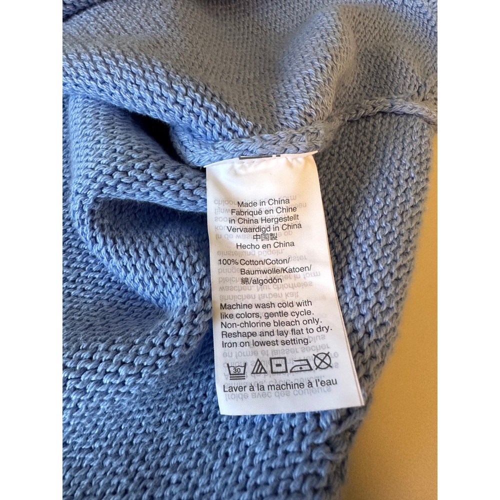 J. by J.Crew Light Blue Scalloped Hem Cotton Knit Crew Neck Sweater | Size Small - Picture 8 of 8